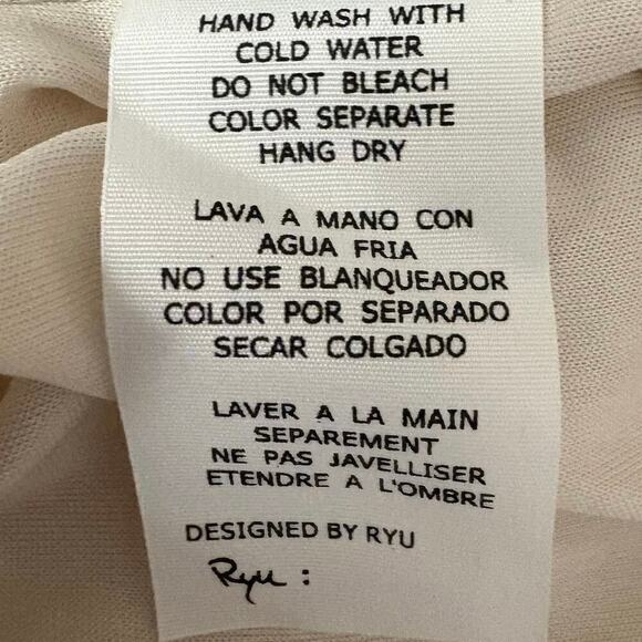 Ryu Collection Blouse Cream & Brown Lace Off the Shoulder Top Women’s Sz L NWT - Picture 11 of 11